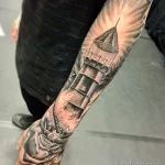 Фото татуировки с маяком 02,12,2021 - №0040 - lighthouse tattoo - tatufoto.com