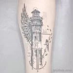 Фото татуировки с маяком 02,12,2021 - №0041 - lighthouse tattoo - tatufoto.com