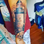 Фото татуировки с маяком 02,12,2021 - №0042 - lighthouse tattoo - tatufoto.com