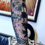 Фото татуировки с маяком 02,12,2021 - №0044 - lighthouse tattoo - tatufoto.com