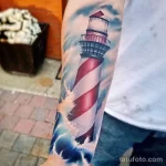 Фото татуировки с маяком 02,12,2021 - №0045 - lighthouse tattoo - tatufoto.com