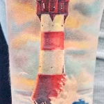 Фото татуировки с маяком 02,12,2021 - №0046 - lighthouse tattoo - tatufoto.com