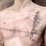 Фото татуировки с маяком 02,12,2021 - №0497 - lighthouse tattoo - tatufoto.com