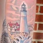 Фото татуировки с маяком 02,12,2021 - №0500 - lighthouse tattoo - tatufoto.com