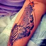 Фото татуировки с маяком 02,12,2021 - №0501 - lighthouse tattoo - tatufoto.com