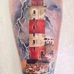 Фото татуировки с маяком 02,12,2021 - №0505 - lighthouse tattoo - tatufoto.com