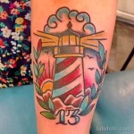 Фото татуировки с маяком 02,12,2021 - №0506 - lighthouse tattoo - tatufoto.com