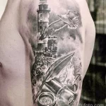 Фото татуировки с маяком 02,12,2021 - №0508 - lighthouse tattoo - tatufoto.com
