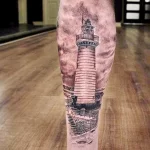 Фото татуировки с маяком 02,12,2021 - №0509 - lighthouse tattoo - tatufoto.com