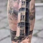 Фото татуировки с маяком 02,12,2021 - №0510 - lighthouse tattoo - tatufoto.com