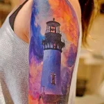 Фото татуировки с маяком 02,12,2021 - №0513 - lighthouse tattoo - tatufoto.com
