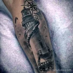 Фото татуировки с маяком 02,12,2021 - №0514 - lighthouse tattoo - tatufoto.com
