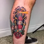 Фото татуировки с маяком 02,12,2021 - №0515 - lighthouse tattoo - tatufoto.com
