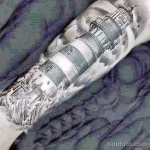 Фото татуировки с маяком 02,12,2021 - №0516 - lighthouse tattoo - tatufoto.com