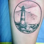 Фото татуировки с маяком 02,12,2021 - №0517 - lighthouse tattoo - tatufoto.com