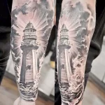 Фото татуировки с маяком 02,12,2021 - №0518 - lighthouse tattoo - tatufoto.com