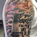 Фото татуировки с маяком 02,12,2021 - №0520 - lighthouse tattoo - tatufoto.com