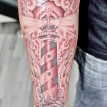 Фото татуировки с маяком 02,12,2021 - №0521 - lighthouse tattoo - tatufoto.com