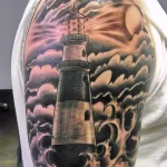 Фото татуировки с маяком 02,12,2021 - №0522 - lighthouse tattoo - tatufoto.com