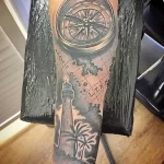 Фото татуировки с маяком 02,12,2021 - №0523 - lighthouse tattoo - tatufoto.com