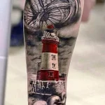Фото татуировки с маяком 02,12,2021 - №0524 - lighthouse tattoo - tatufoto.com