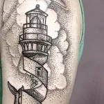 Фото татуировки с маяком 02,12,2021 - №0528 - lighthouse tattoo - tatufoto.com