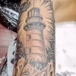 Фото татуировки с маяком 02,12,2021 - №0531 - lighthouse tattoo - tatufoto.com