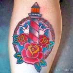 Фото татуировки с маяком 02,12,2021 - №0532 - lighthouse tattoo - tatufoto.com