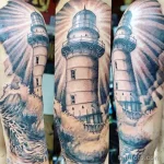 Фото татуировки с маяком 02,12,2021 - №0533 - lighthouse tattoo - tatufoto.com
