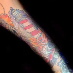 Фото татуировки с маяком 02,12,2021 - №0535 - lighthouse tattoo - tatufoto.com