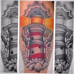 Фото татуировки с маяком 02,12,2021 - №0537 - lighthouse tattoo - tatufoto.com