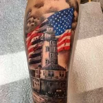 Фото татуировки с маяком 02,12,2021 - №0538 - lighthouse tattoo - tatufoto.com
