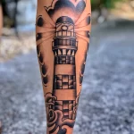Фото татуировки с маяком 02,12,2021 - №0541 - lighthouse tattoo - tatufoto.com