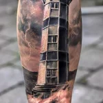 Фото татуировки с маяком 02,12,2021 - №0542 - lighthouse tattoo - tatufoto.com