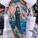 Фото татуировки с маяком 02,12,2021 - №0543 - lighthouse tattoo - tatufoto.com