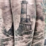 Фото татуировки с маяком 02,12,2021 - №0545 - lighthouse tattoo - tatufoto.com