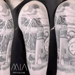 Фото татуировки с маяком 02,12,2021 - №0546 - lighthouse tattoo - tatufoto.com
