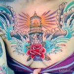 Фото татуировки с маяком 02,12,2021 - №0547 - lighthouse tattoo - tatufoto.com