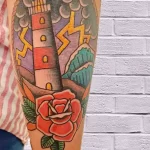 Фото татуировки с маяком 02,12,2021 - №0548 - lighthouse tattoo - tatufoto.com