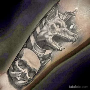 тату анубис для мужчины 30.12.2021 №0033 - anubis tattoo for men - tatufoto.com