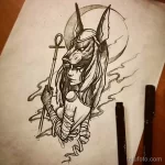 тату анубис на плече 30.12.2021 №0008 - anubis tattoo on shoulder - tatufoto.com