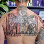 тату анубис на спине 30.12.2021 №0004 - anubis tattoo on back - tatufoto.com