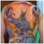 тату анубис на спине 30.12.2021 №0006 - anubis tattoo on back - tatufoto.com