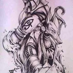 тату анубис эскиз 30.12.2021 №0013 - tattoo anubis sketch - tatufoto.com