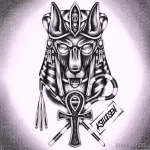 тату анубис эскиз 30.12.2021 №0020 - tattoo anubis sketch - tatufoto.com