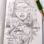 эскиз тату весы 09,12,2021 - №031 - Libra Tattoo Sketch - tatufoto.com