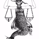 эскиз тату весы 09,12,2021 - №039 - Libra Tattoo Sketch - tatufoto.com