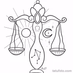 эскиз тату весы 09,12,2021 - №040 - Libra Tattoo Sketch - tatufoto.com