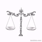 эскиз тату весы 09,12,2021 - №041 - Libra Tattoo Sketch - tatufoto.com