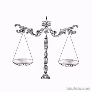 эскиз тату весы 09,12,2021 - №041 - Libra Tattoo Sketch - tatufoto.com